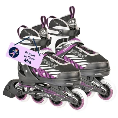 Imagen de Hudora Kinderinliner MIA Patines en línea, Color Negro/Pink, Talla M