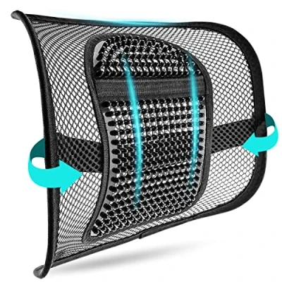 Imagen de m zimoon Soporte de Espalda Malla, Lumbar Malla Cojín Air Flow Silla para con Correa Elástica Hogar Oficina Asiento Coche Alivio del Dolor