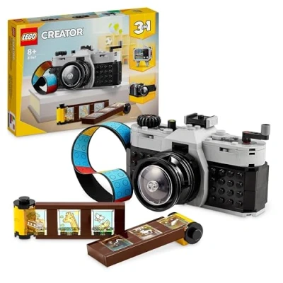 Imagen de LEGO Creator 3 en 1 Cámara Retro de Juguete Convertible Videocámara y Televisor, Decoración para Dormitorio Accesorio Escritorio, Regalo Fotografía Niños Niñas 8 Años o Más 31147