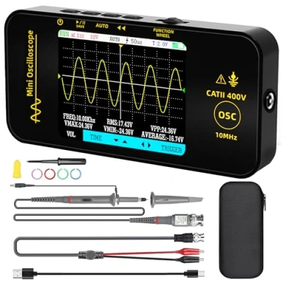 Imagen de BSIDE Osciloscopio digital Ancho de banda 10MHz mano Pantalla TFT 3.2&#039;&#039; portátil 48MSa/s Frecuencia muestreo Función disparo Auto/Nomal/Simple