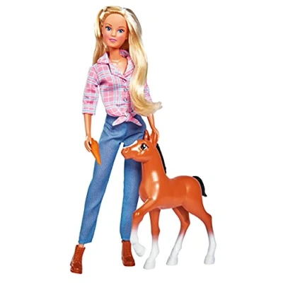 Imagen de Simba 105733517 Steffi Love Little Horse, muñeca con Bonito Potro y función Divertida, Incluye Accesorios, de 29 cm, Pony, a Partir 3 años