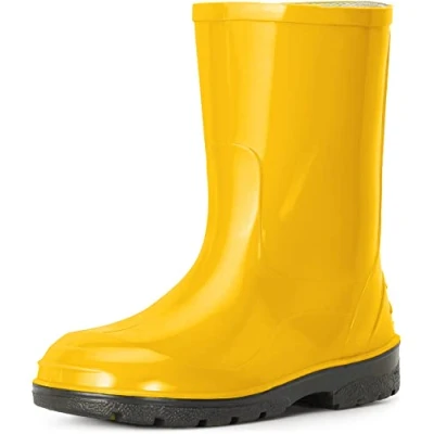 Imagen de Ladeheid Botas de Agua Zapatos con Suela Antideslizante Goma Bota Lluvia para Niña Unisex Rainboots Caucho Niños Botines Niñas LA 939 (Amarillo, 25 EU)