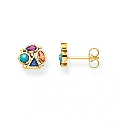 Imagen de THOMAS SABO Pendientes Piedras de Colores Plata Chapada en Oro H2034 319 7, Amarillo