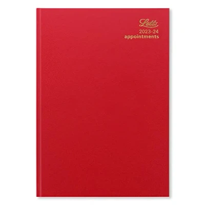 Imagen de Letts Standard Agenda académica 2023.2024 con página para citas, tamaño A4, color rojo