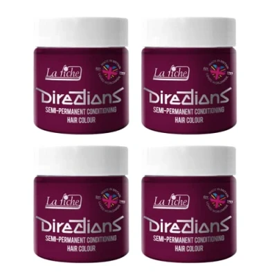 Imagen de 4 x La Riche Directions Semi Permanent Hair Color Bote de 100 ml (Dark Tulip)