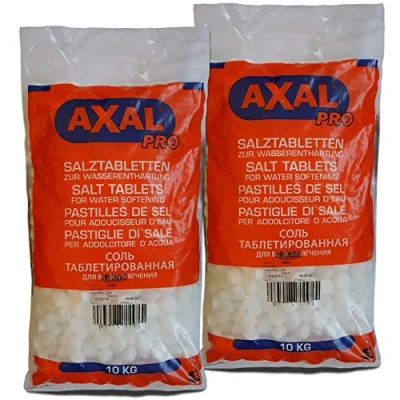 Imagen de Axal Pro Pastillas de Sal para descalcificación Agua (10 kg), Blanco