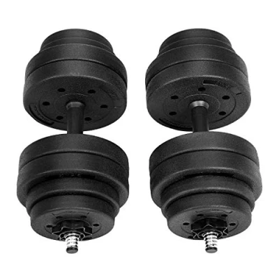 Imagen de SONGMICS Juego de 2 Mancuernas, x 15 kg, Pesas Ajustables, para Hombres, Mujeres, Entrenamiento Fitness, Gimnasio en Casa, Negro SYL30HV1