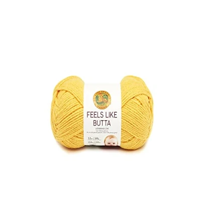 Imagen de Lion Brand Yarn 215 157 Feels Like Butta Yarn, Amarillo, Hilo, One Skein, 199