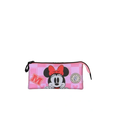 Imagen de Disney Minnie Mouse Journey Estuche Portatodo Triple, Rosa, 23 x 11 cm