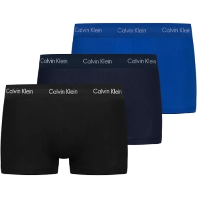 Imagen de Calvin Klein Low Rise Trunk 3pk 0000u2664g Boxer de tiro bajo, Multicolor (Black/Blueshadow/Cobaltwater Dtm Wb), L Hombre