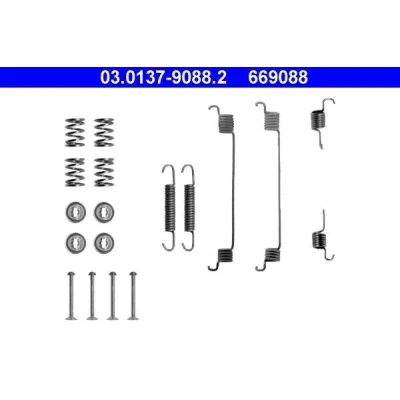 Imagen de ATE 03.0137 9088.2 Juego de accesorios, zapatas freno PEUGEOT: 206 Hatchback, 207 DACIA: Logan I Berlina, Sandero I, LANCIA: Y