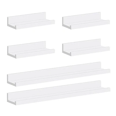 Imagen de WOLTU Juego de 6 barras fotos, estante para soporte color blanco