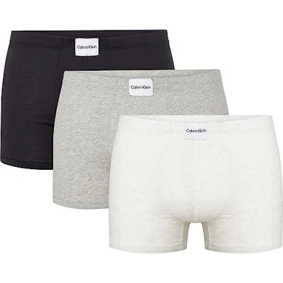 Imagen de Calvin Klein Trunk 3Pk 000NB3262A, Boxer, Hombre, Grey Heather/Black/Snow Heather, L