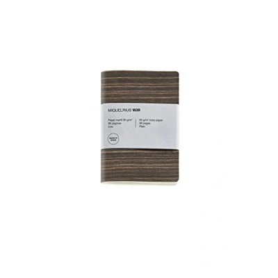 Imagen de Miquelrius Cuaderno Reciclado, Cubierta de Papel con Aspecto Madera, Tamaño A6, 105 x 148 mm, 96 Páginas Lisas 90 g/m² color Marfil, Diseño Madera