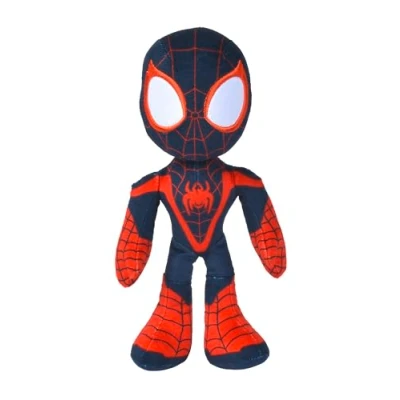 Imagen de SIMBA Disney Marvel Peluche Miles Morales 25 cm, Personaje de la Serie Spidey y Sus Sorprendentes Amigos, con Ojos Que Brillan en Oscuridad
