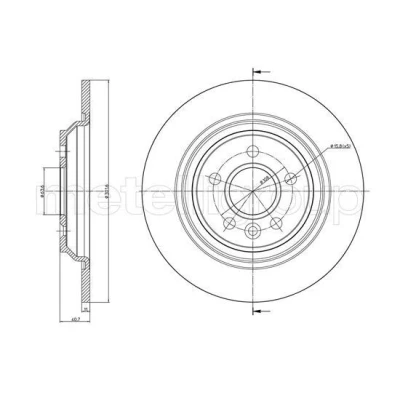 Imagen de METELLI 23 0992C Disco de freno 302,0 11,0 5 63,5 macizo barnizado VOLVO: V60 I, S80 II, S60 II