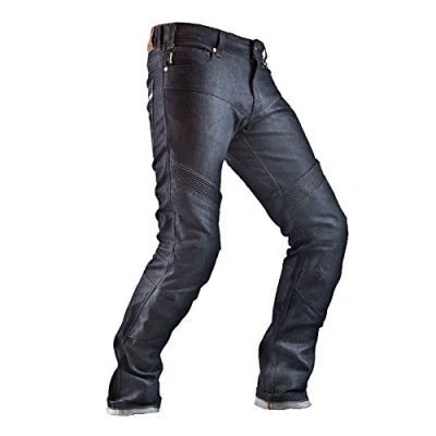 Imagen de SHIMA GRAVITY Vaquero Moto Hombre Pantalones Cordura Transpirables Regular Fit Elásticos con Capa de Kevlar Prottecion CE Rodilla, Fibras Coolmax (Azul, 32)