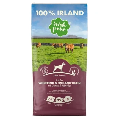 Imagen de Irish Pure Adulto Ganado y Pollo con Algas Kelp Alimento Seco para Perros, Sin Granos, Alto Contenido de Carne, Sistema Digestivo Sensible