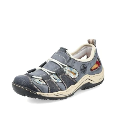 Imagen de Rieker Mujer Zapatillas L0561, señora Bajas,Plantilla Desmontable,Zapatos de Calle,de Ocio,Deportivos,Azul (Blau / 14),39 EU 6 UK