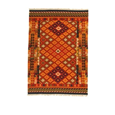 Imagen de Kilim Carpets by Jalal Alfombra Sivas 1 Rojo/Multicolor 100 X 160 cm