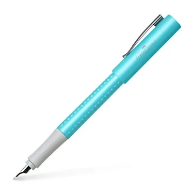 Imagen de Faber Castell 140989 Grip Pearl Edition Pluma estilográfica (plumín F, 1 unidad), color turquesa