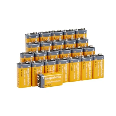 Imagen de Amazon Basics pilas alcalinas de 9 V, gama Everyday, Paquete 24 (9V/6LR61)
