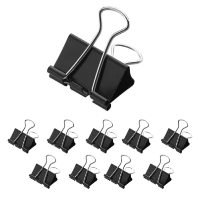 Imagen de Westcott E 10714 00 Clips plegables de 41 mm, color negro, 12 unidades, pinzas metal para documentos, resistentes y reutilizables, mm oficina hogar