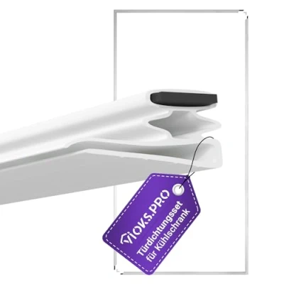 Imagen de Vioks.pro junta para puerta de frigorífico, color blanco, 1300 x 700 mm, atornillar, goma sellado congelador y accesorio