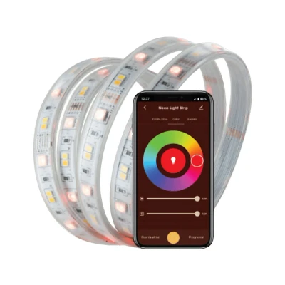 Imagen de Luces LED Muvit iO MIOLST004, Tira para Exterior (IP68), WiFi, RGB+CCT, 5m, Blanco