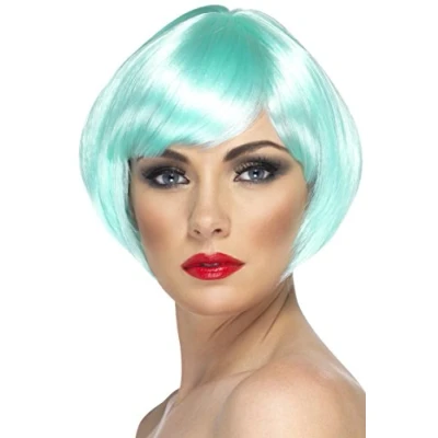Imagen de Smiffys Peluca de chica bonita, blanca, corta, corte bob con flequillo