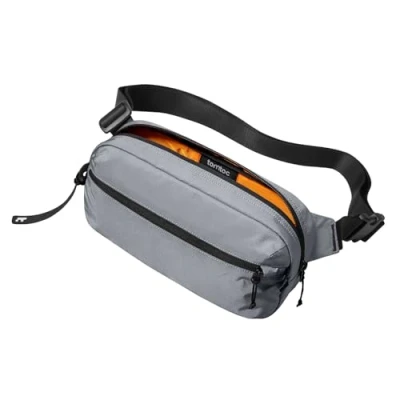 Imagen de tomtoc 3,5L Bolso de Pecho con Protección RFID, Impermeable Ligero Bandolera, Hombres y Mujeres Hombro, Cruzada Viaje para Uso Diario al Aire Libre, Gris, 2024 iPad mini 7