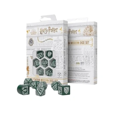 Imagen de Q WORKSHOP Harry Potter Pack dés Slytherin Juego de Dados (7 Unidades), Color Verde