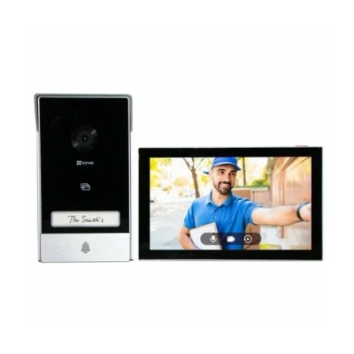 Imagen de Pack videoportero Ezviz HP7, Vídeo 2K, 2 hilos, Ángulo de visión 162, WiFi, Pantalla táctil, Gris