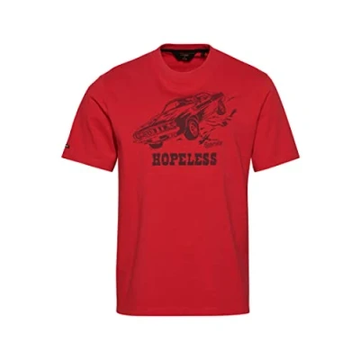 Imagen de Superdry Vintage Crossing Lines BK tee Camiseta, Drop Kick Red, S para Hombre