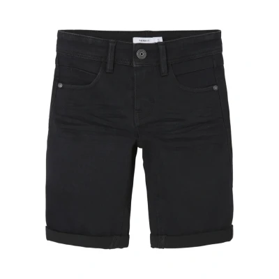 Imagen de Name it Silas SLIM Shorts vaqueros para niños, Talla: 11a, Black denim