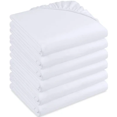 Imagen de Utopia Bedding Juego de 6 Sabana Bajera 140x200 Blanco Bolsillo Profundo Microfibra Cepillada (Cama 140)