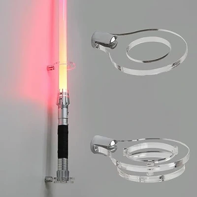 Imagen de HHUXIUE Lightsaber Wall Mount Stand Sword Shelf Suitable for Display Swords (Transparente 1 Agujero)