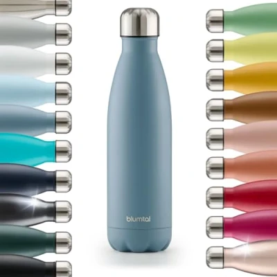 Imagen de Blumtal® botella termica Charles 500ml sin BPA agua acero inoxidable botellas de aislada cantimplora en dove grey/gris azulado