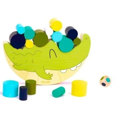Imagen de MILAN S8428911 Juguete Educativo de Madera, Cilindros aplilables &#039;Coco Balance&#039;, Multicolor, A Partir 36 Meses (FACTIS, S.A. 660510)