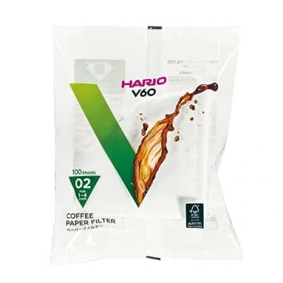 Imagen de Hario filtro de papel blanco/Bolsas Misarashi, medianas para piezas VCF 02 100W