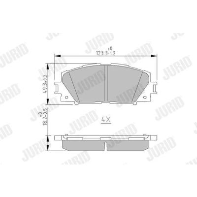 Imagen de JURID 572578J Juego de pastillas freno no preparado para indicador desgaste sin accesorios TOYOTA: Yaris II Hatchback, III Hatchback