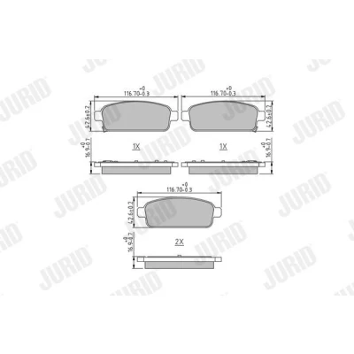 Imagen de JURID 573335J Juego de pastillas freno con avisador acústico desgaste sin accesorios OPEL: Astra J Hatchback, Zafira B, GTC