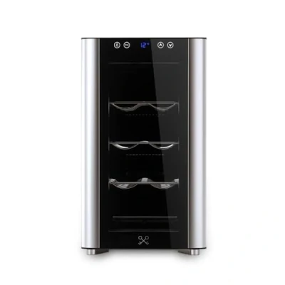 Imagen de Les Petits Champs Vinoteca 8 Botellas CAVS8, Capacidad 23L, Puertas de Acero Inoxidable, Ajuste Temperatura 11C a 18C, Sistema Termoeléctrico, Iluminación LED, Anti UV, 3 estantes