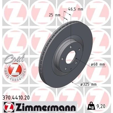 Imagen de Disco de freno ZIMMERMANN 370.4410.52