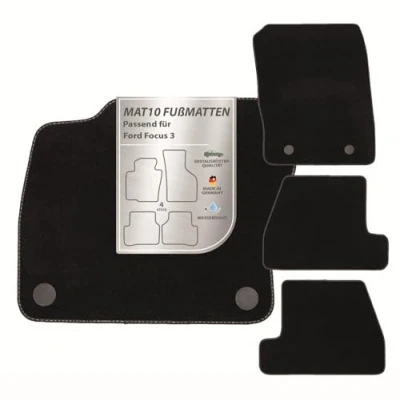 Imagen de MAT10 Alfombrillas de Coche aptas para Ford Focus 3 (año 04/2015 08/2018, 5 Puertas) Terciopelo Juego 4 Calidad Original Duradera Fabricada en Alemania