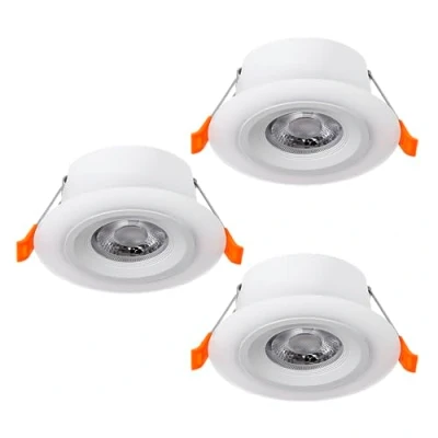 Imagen de EGLO Calonge Juego de 3 plafones techo LED empotrados, adecuados como iluminación para techos suspendidos, fabricados en plástico color blanco, y con un diámetro Ø 7 cm