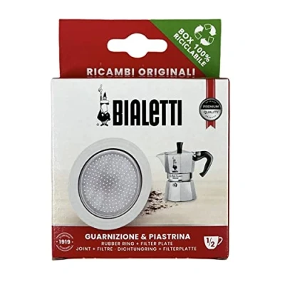 Imagen de Bialetti Junta y filtro de repuesto para cafetera Mokina 1/2 taza