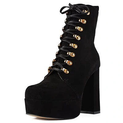 Imagen de L37 HANDMADE SHOES Sparkle Motion, Botas de Moda Mujer, Negro, 39 EU