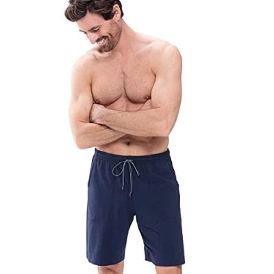 Imagen de MEY 24650 668 Men&#039;s Lounge Blue Solid Colour Pajama Pyjama Short Small