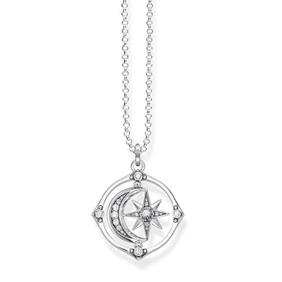 Imagen de THOMAS SABO Collar con colgante de estrella y luna, Plata 70 cm, 70cm, esterlina, No aplicable